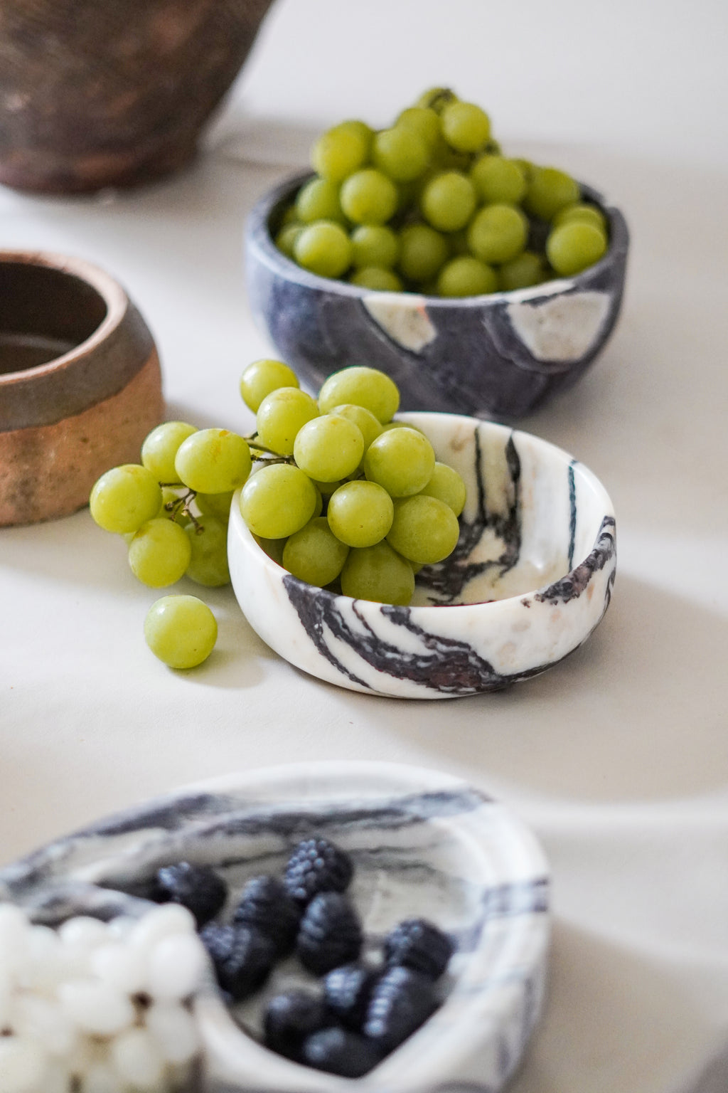 Italian Calacatta Viola Marble Bowl--Medium