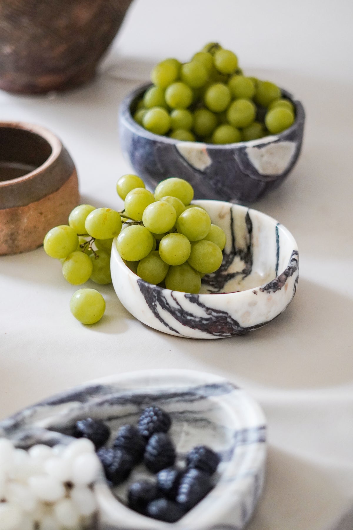 Italian Calacatta Viola Marble Bowl--Medium