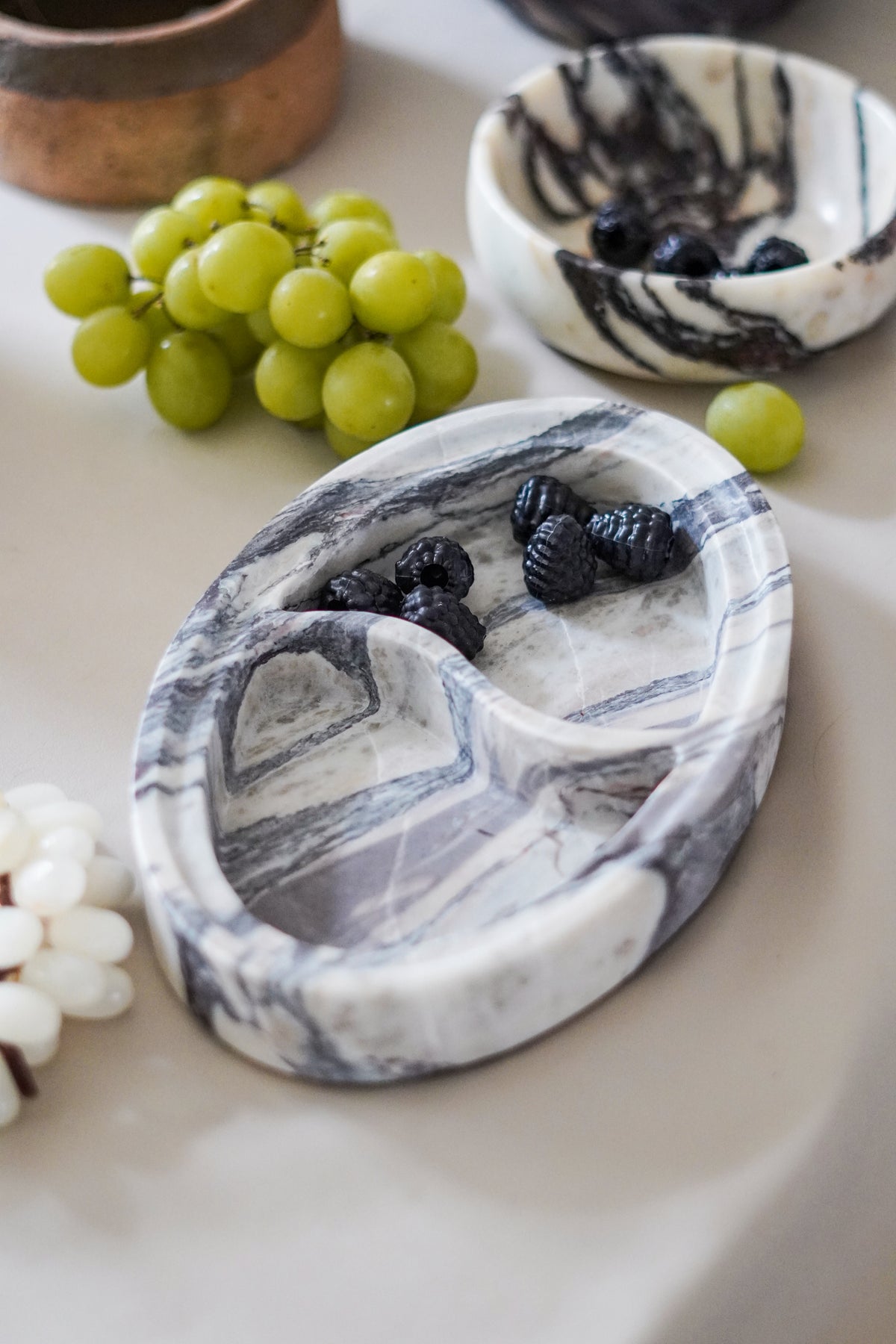 Italian Calacatta Viola Marble Divided Tray