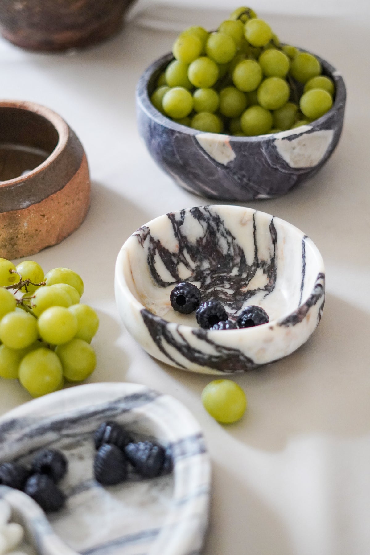Italian Calacatta Viola Marble Bowl--Medium