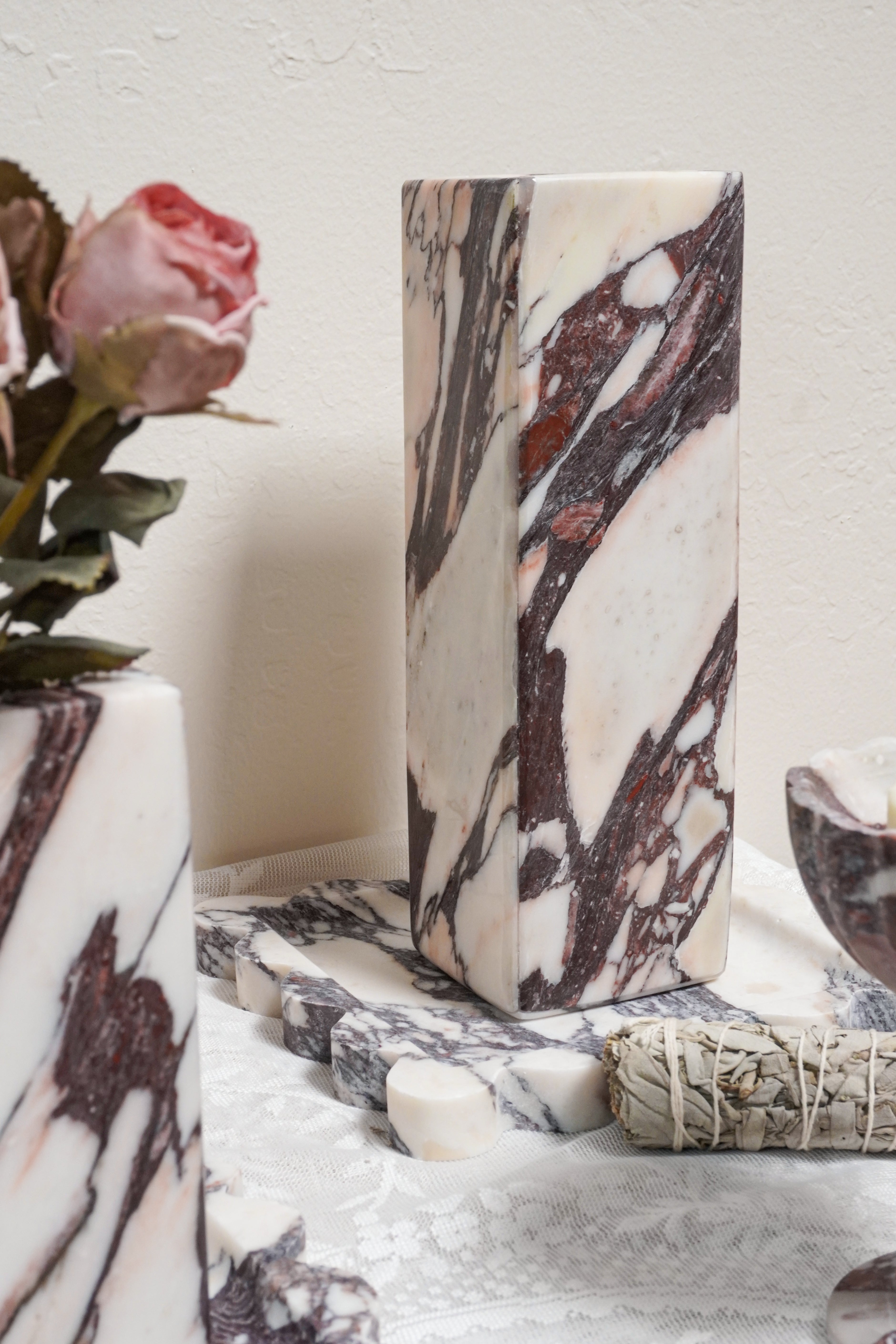 Calacatta Viola Marble Vases--2 sizes