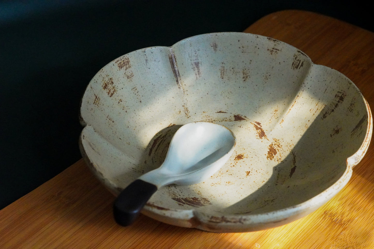 Handmade Porcelain Bowl - 8’’ Beige Rustic-Vintage Style