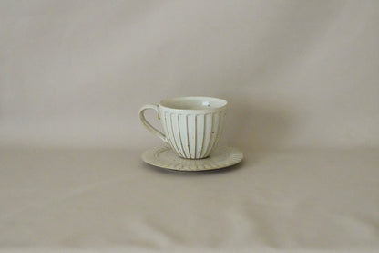 Porcelain Espresso Coffee Tea Cup - Handmade Vintage-Style Ivory White Coffee Cup Set