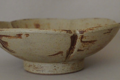 Handmade Porcelain Bowl - 8’’ Beige Rustic-Vintage Style