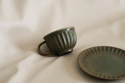 Espresso Coffee Tea Mug - Handmade Vintage Green Coffee Cup Mug Set