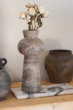 Grey Travertine Vase