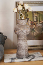 Grey Travertine Vase