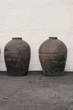 Large Tall Vintage Rustic Wine Pot