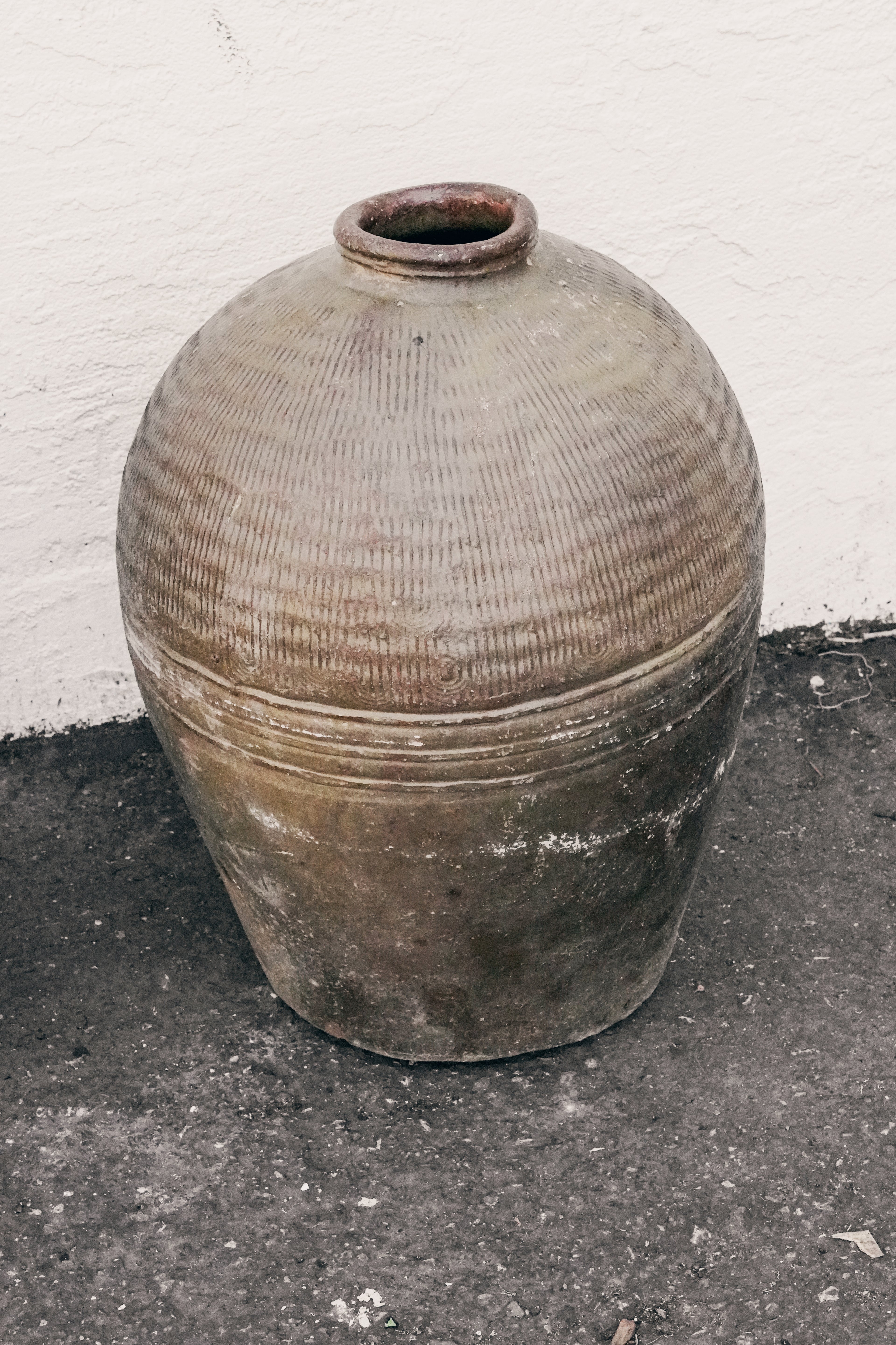 Large Tall Vintage Rustic Wine Pot