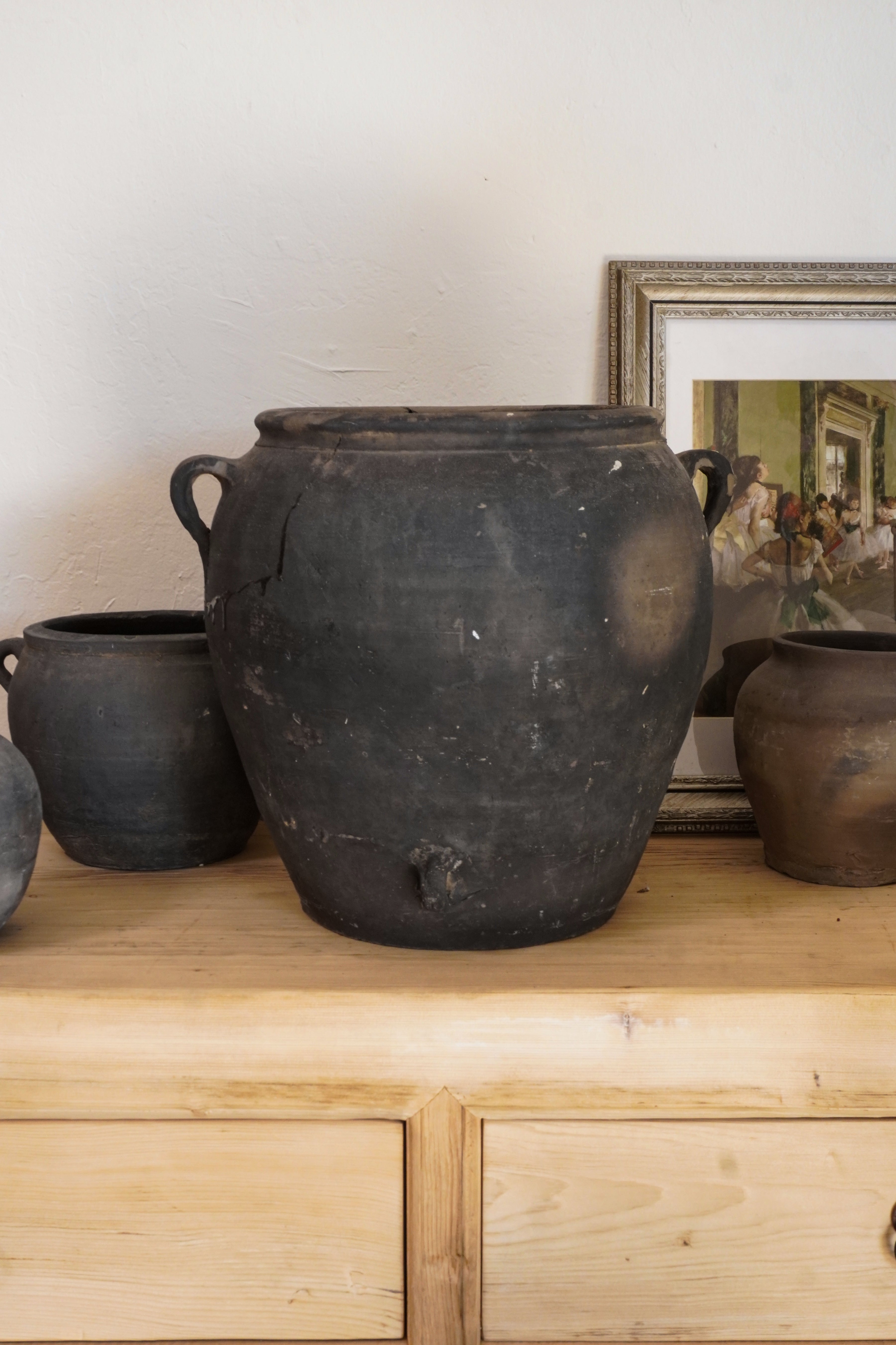 Vintage Rustic Clay Pot - Large Size