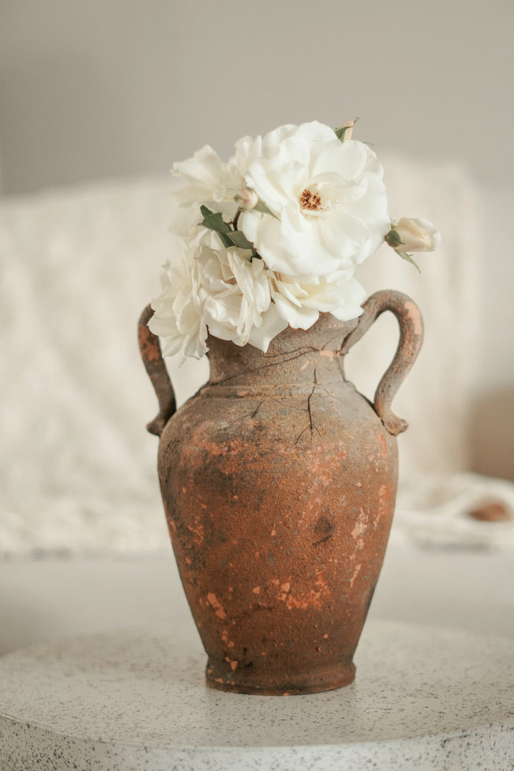 Vintage Rustic Clay Pot Amphora
