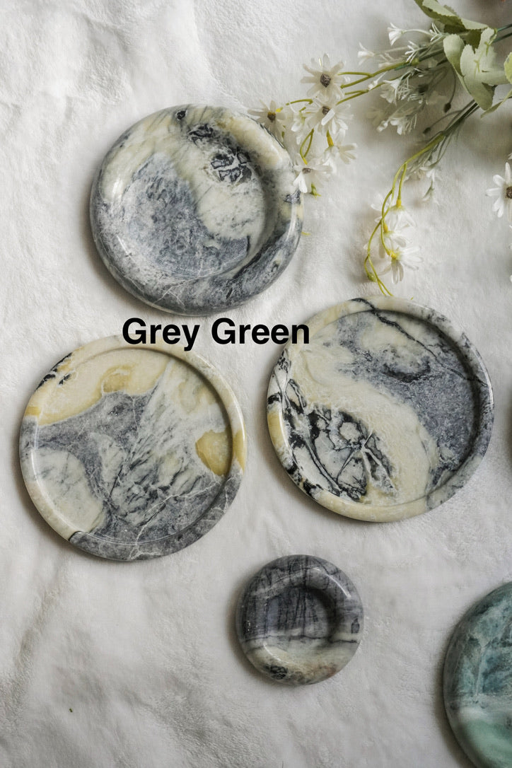 Round Marble Catchall Tray--Multiple Colors