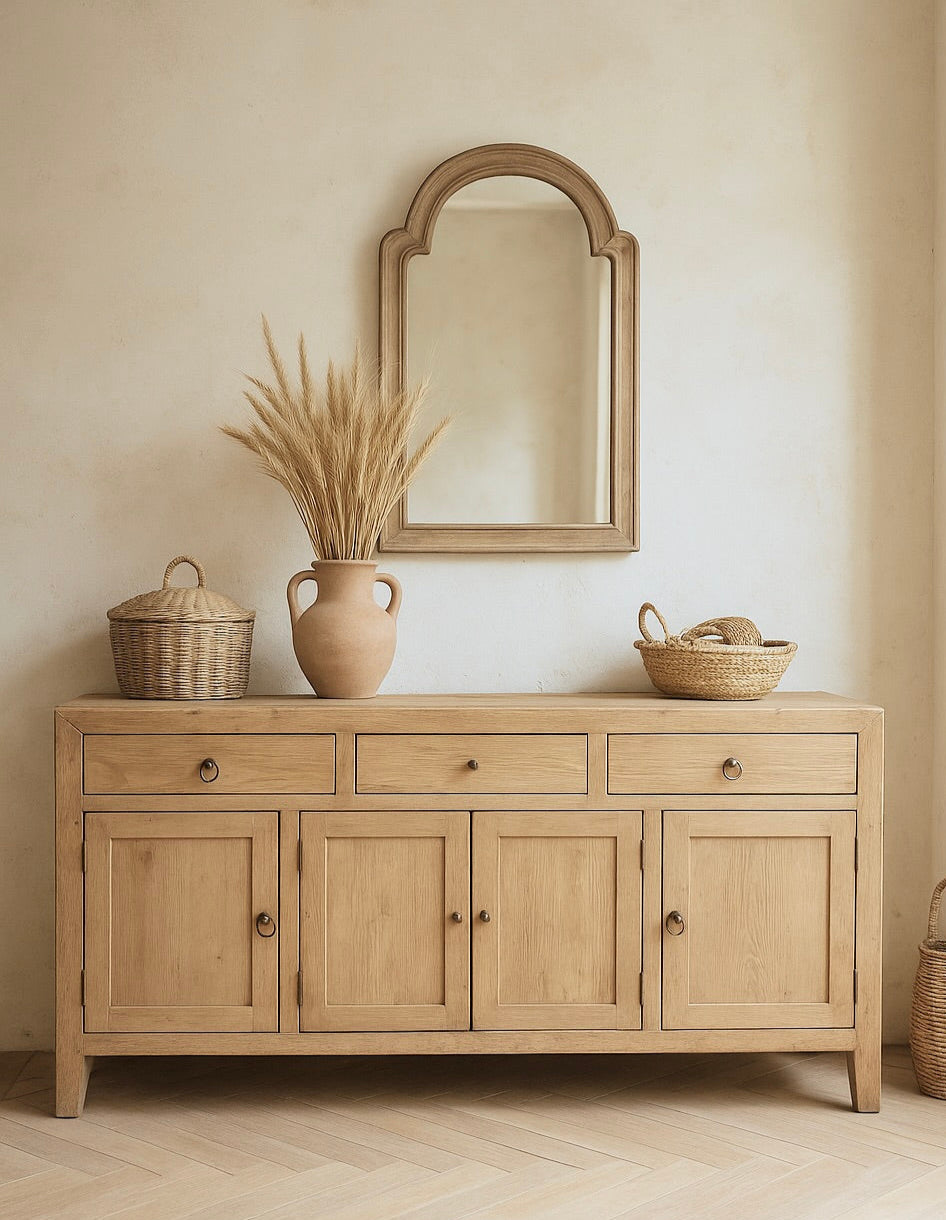 Yun Vintage Pine Wood Sideboard With Drawers-3 Sizes