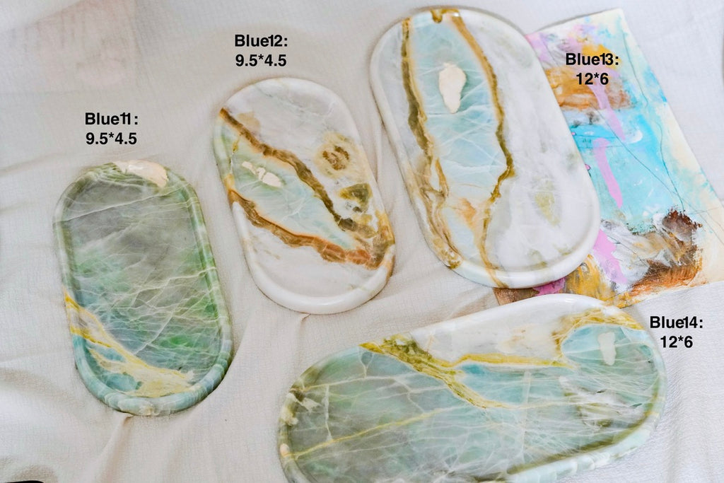 Luxury Green Blue Marble Tray Collection---Various Shape