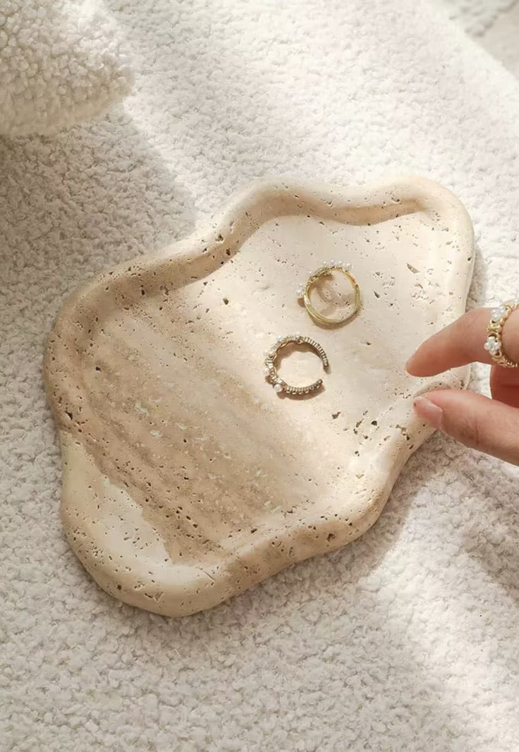 Travertine Cloud Decorative Tray