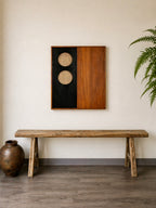 Vintage Rustic Elm Wood Bench--- Longer Size