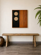 Vintage Rustic Elm Wood Bench--- Longer Size