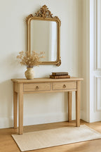Vintage Reclaimed Elm Wood Console Table With Drawer