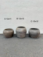 Yee Vintage Wabi-Sabi Rustic Ceramic Planter--Large