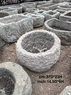 (Coming Soon)Vintage Stone Trough Planter -Round