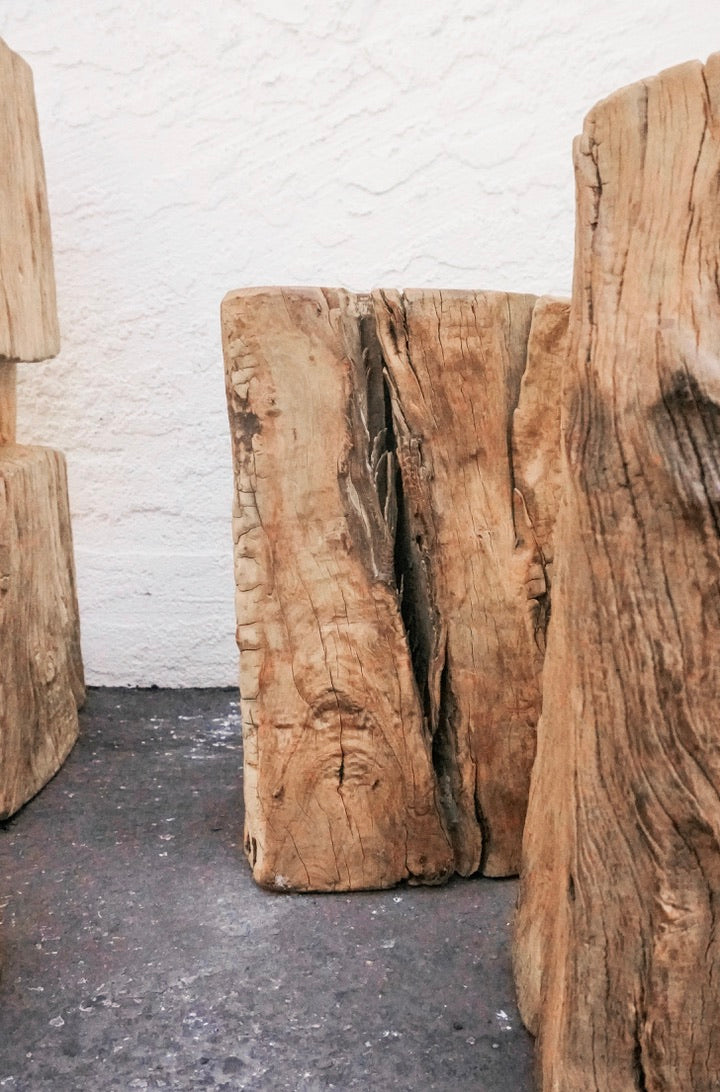 Antique Natural Tree Trunk Stool