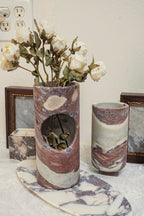 Calacatta Viola Marble Vases with Scalloped Edge--2 Sizes