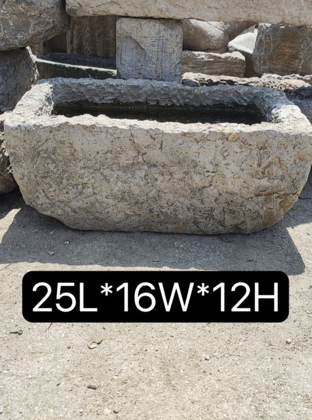 Rectangular Vintage Stone Trough Sink - Eros Series