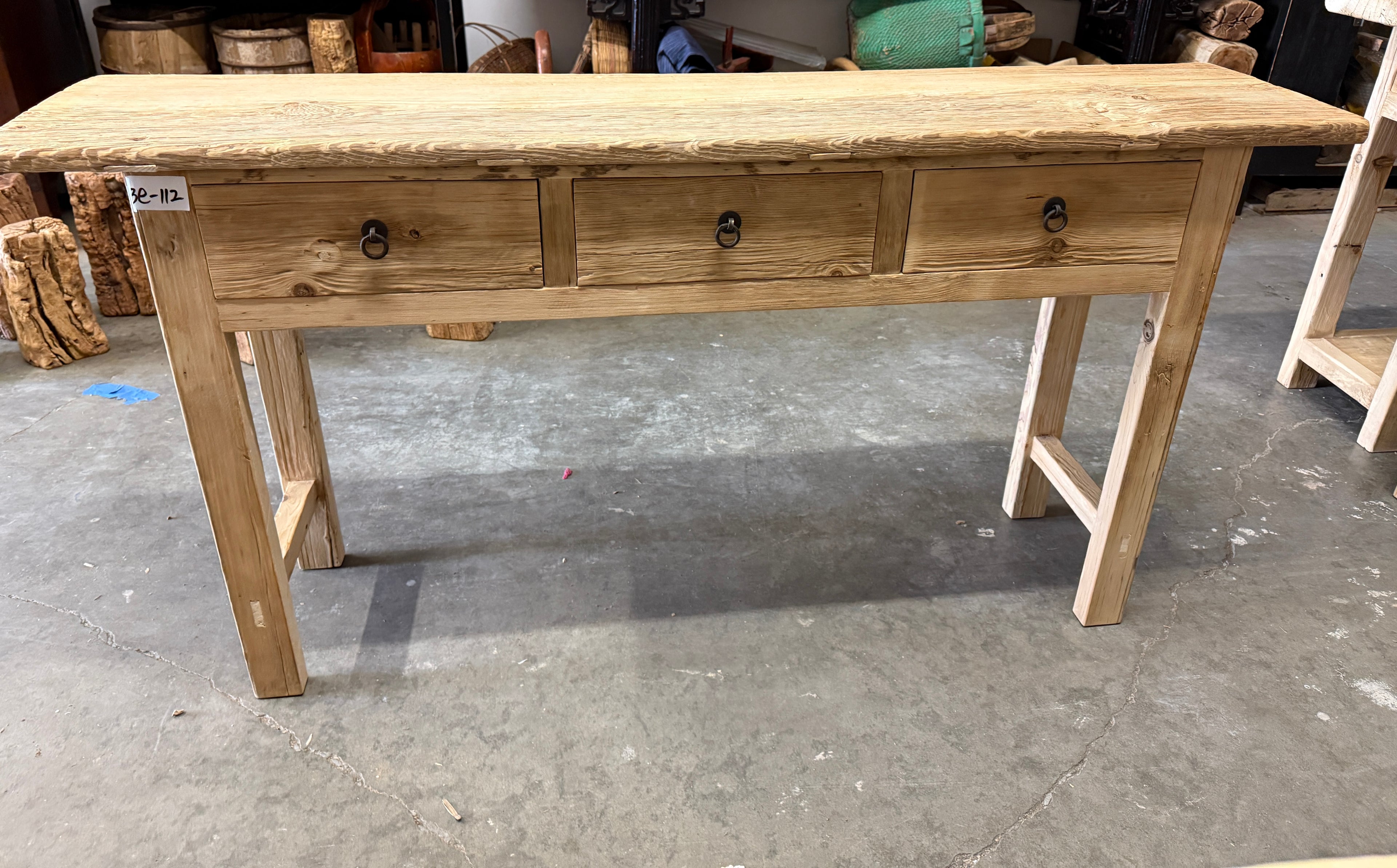 Kai Vintage Reclaimed Elm Wood Console Table with Drawers--2 sizes