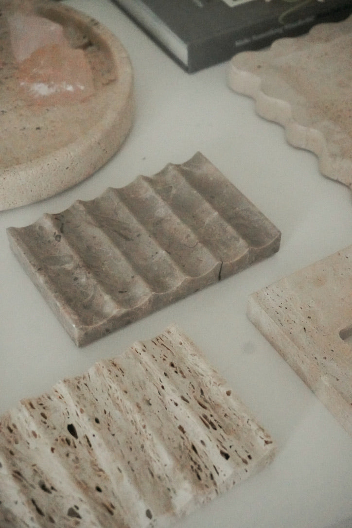 Marble Soap Dish--Travertine and Marble