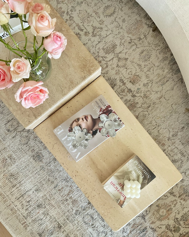 Vintage Travertine Coffee table with seperated two pieces