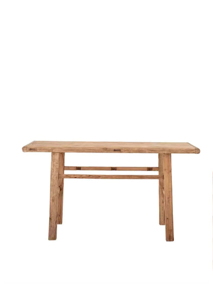 Vintage Reclaimed Elm Wood Console Table