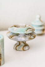Blue Marble Christmas Tree Tealight Candle Holder, 2-in-1 Design