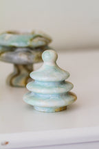 Blue Marble Christmas Tree Tealight Candle Holder, 2-in-1 Design