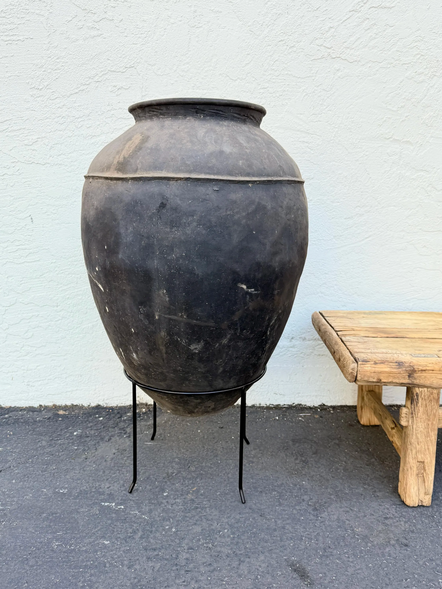 Wrought Iron Garden Pot Holder, Rustic Iron Stand, Outdoor and Indoor,3 Size