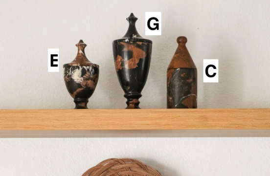 Marble Sculptural Lidded Jar--Black Gold Marble