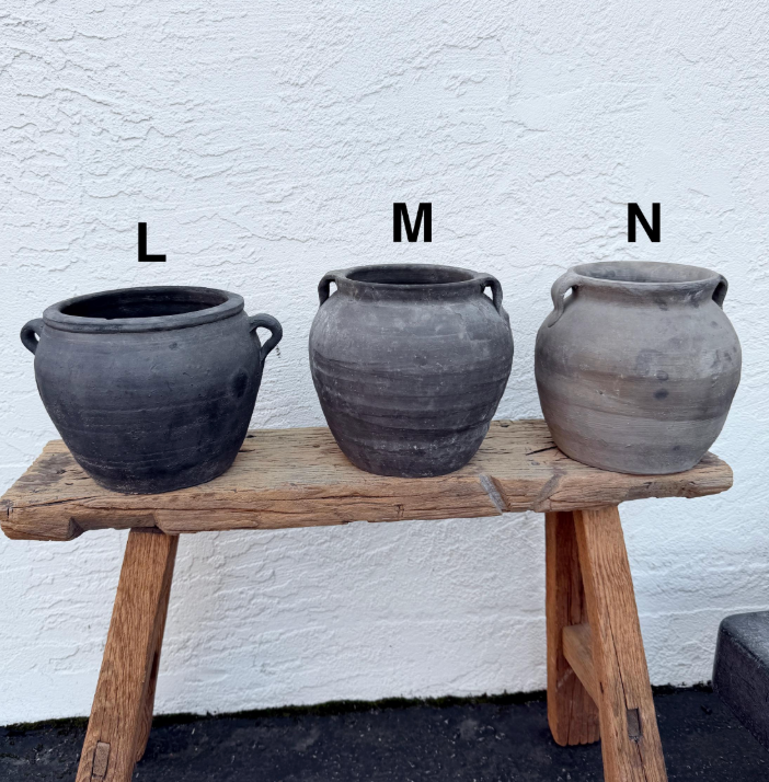Vintage Rustic Clay Pot - Small Size