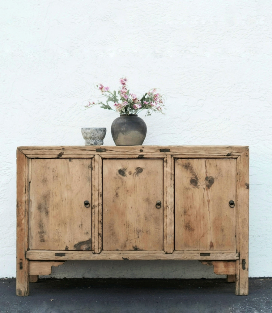 Vintage / Reclaimed Elm Wood Rustic Cabinet