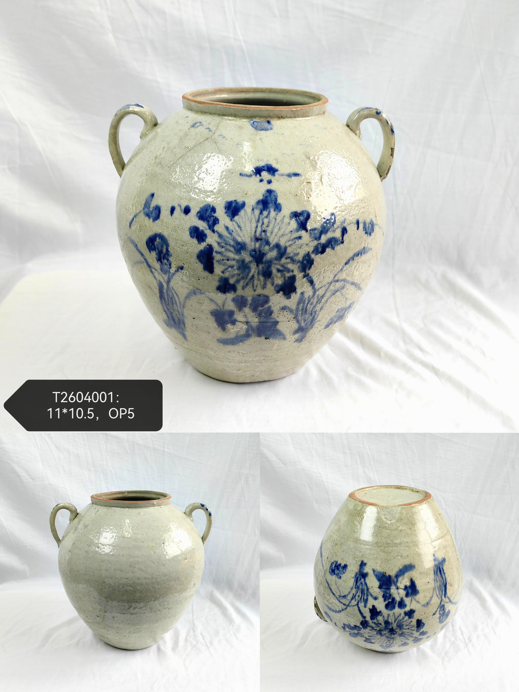 Vintage Blue and White Ceramic Pot--Different Options