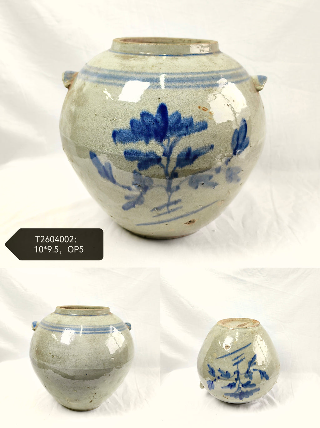 Vintage Blue and White Ceramic Pot--Different Options