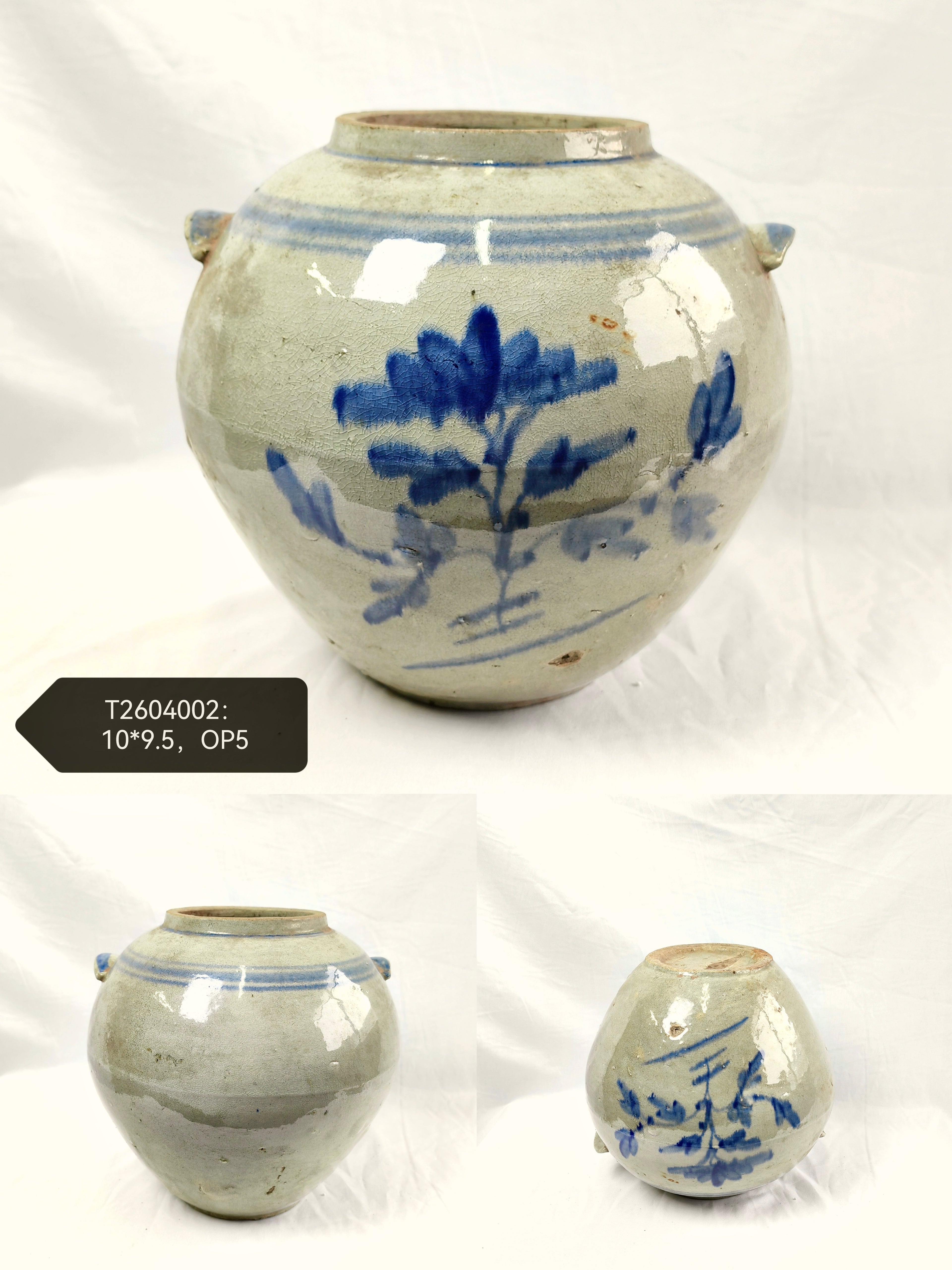 Vintage Blue and White Ceramic Pot--Different Options