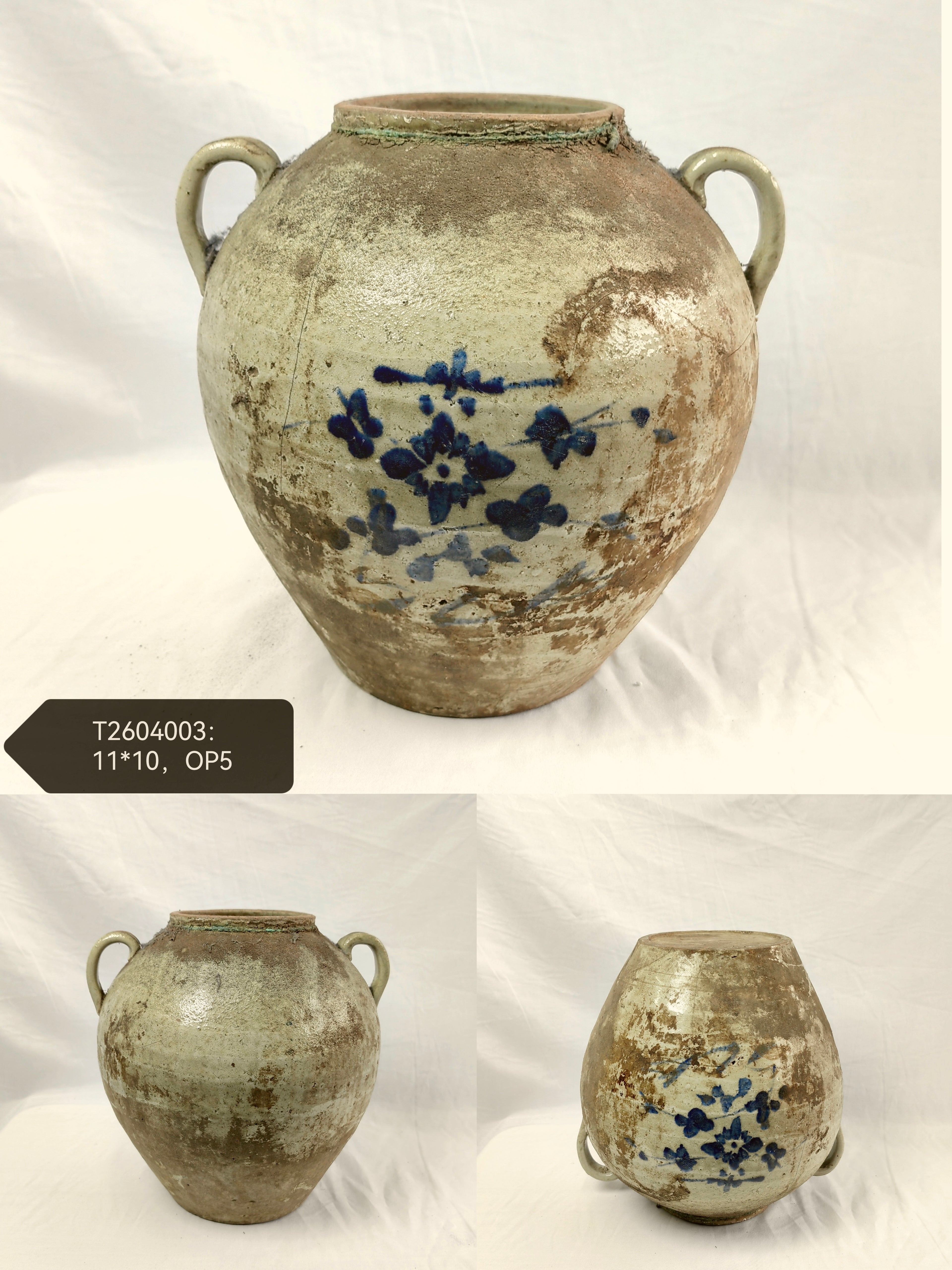 Vintage Blue and White Ceramic Pot--Different Options