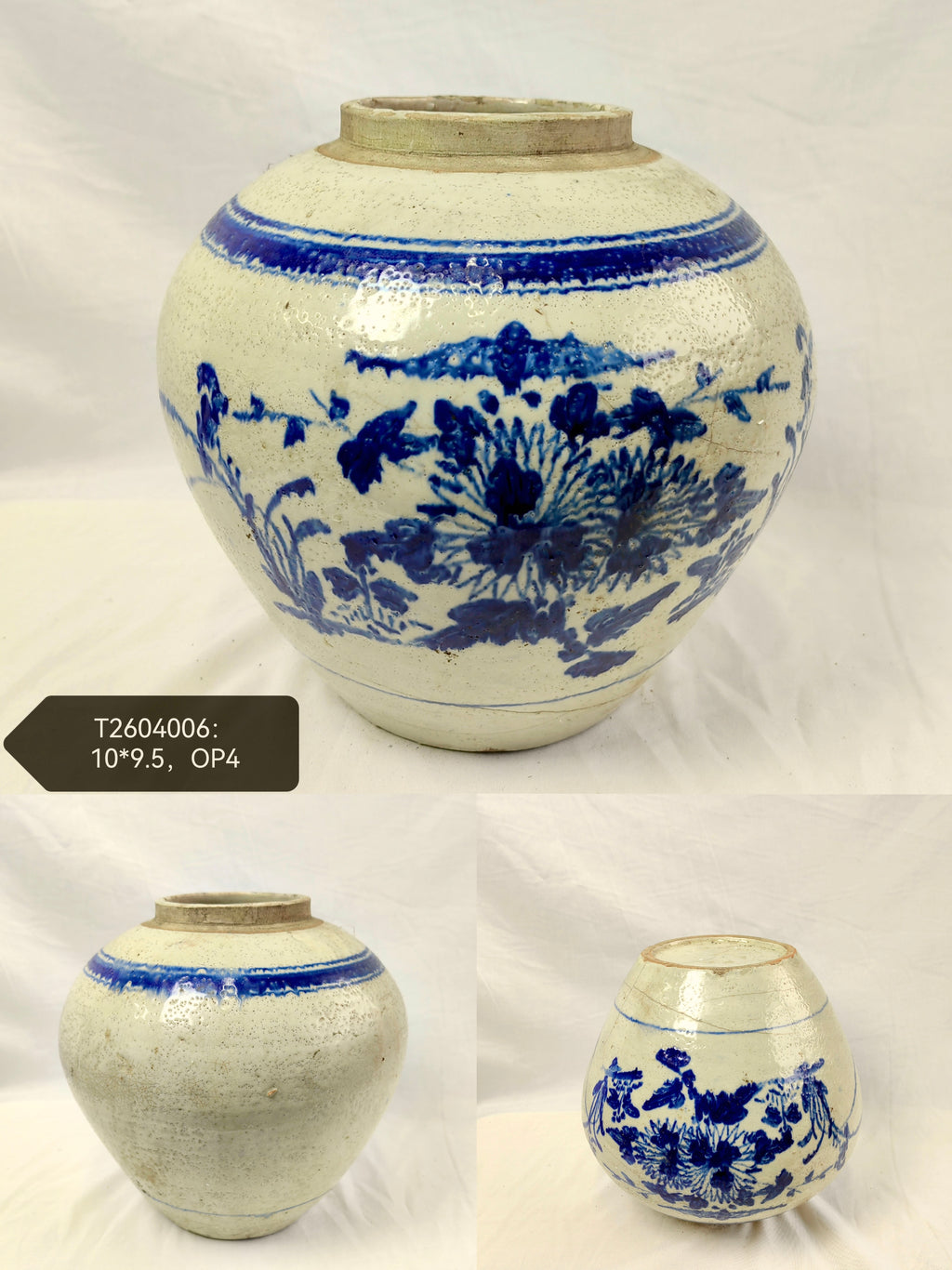 Vintage Blue and White Ceramic Pot--Different Options