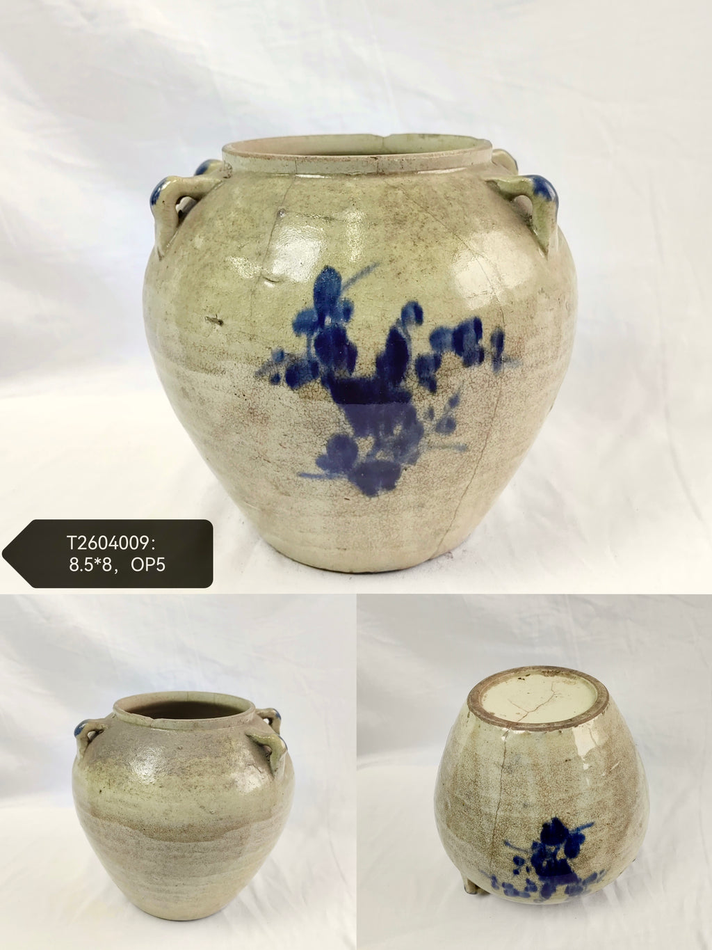Vintage Blue and White Ceramic Pot--Different Options