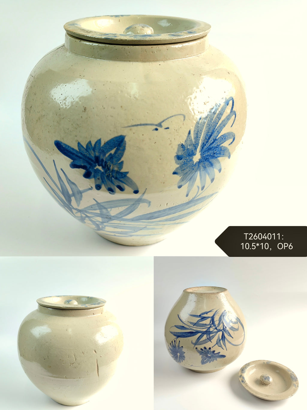 Vintage Blue and White Ceramic Pot--Different Options