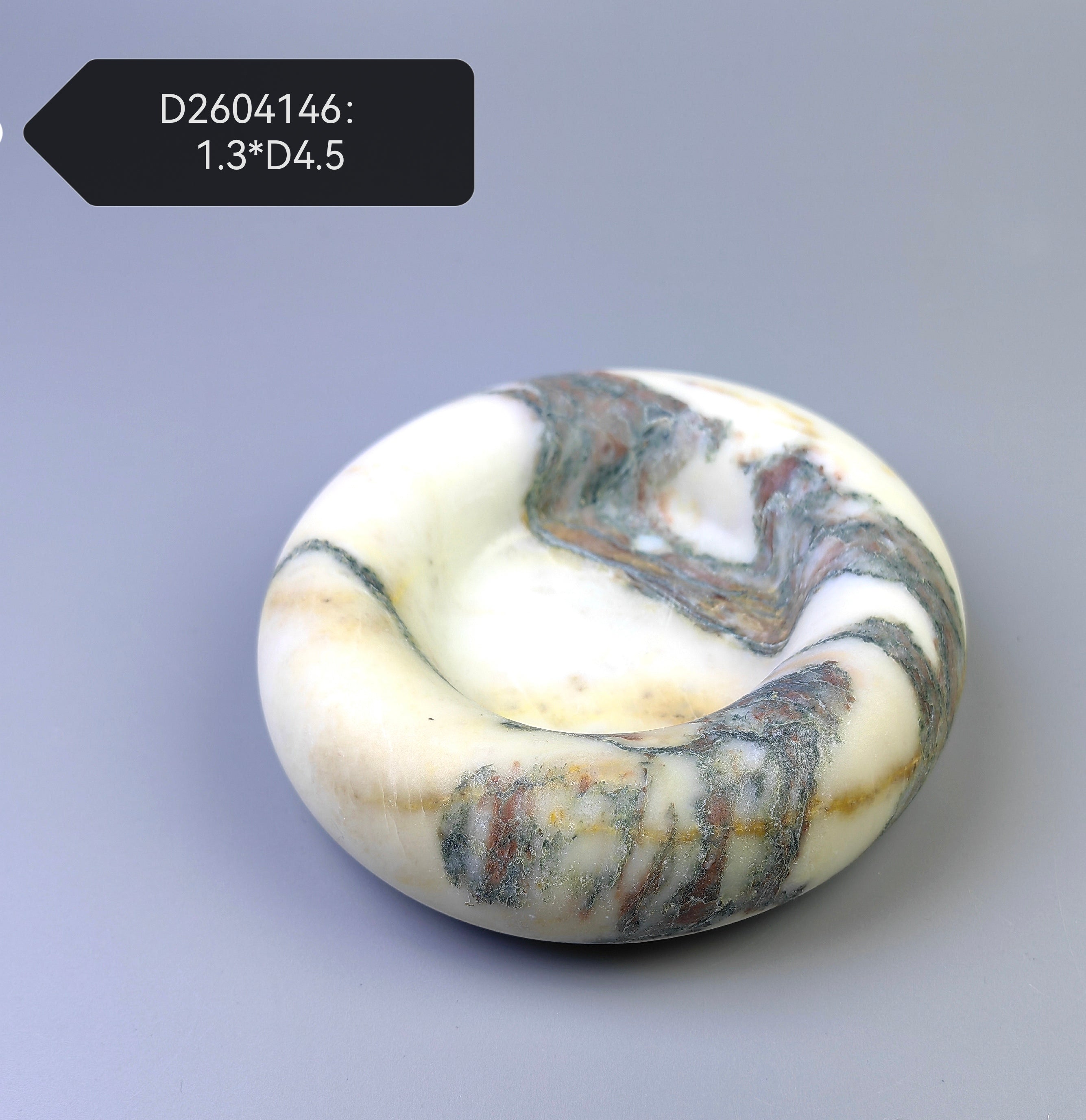 Italian Calacatta Viola Round Marble Catchall Tray