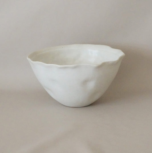 Handmade Rice/Soup/Ramen Bowl - 7" White Modern Minimalist Dinnerware