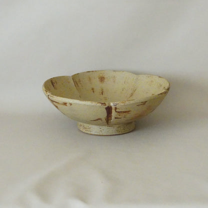 Handmade Porcelain Bowl - 8’’ Beige Rustic-Vintage Style