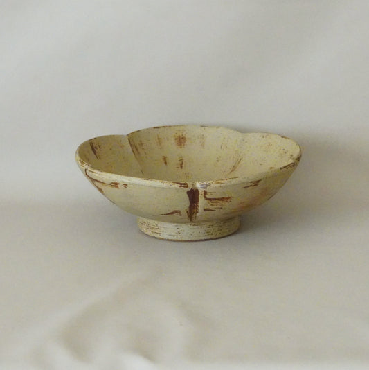 Handmade Porcelain Bowl - 8’’ Beige Rustic-Vintage Style