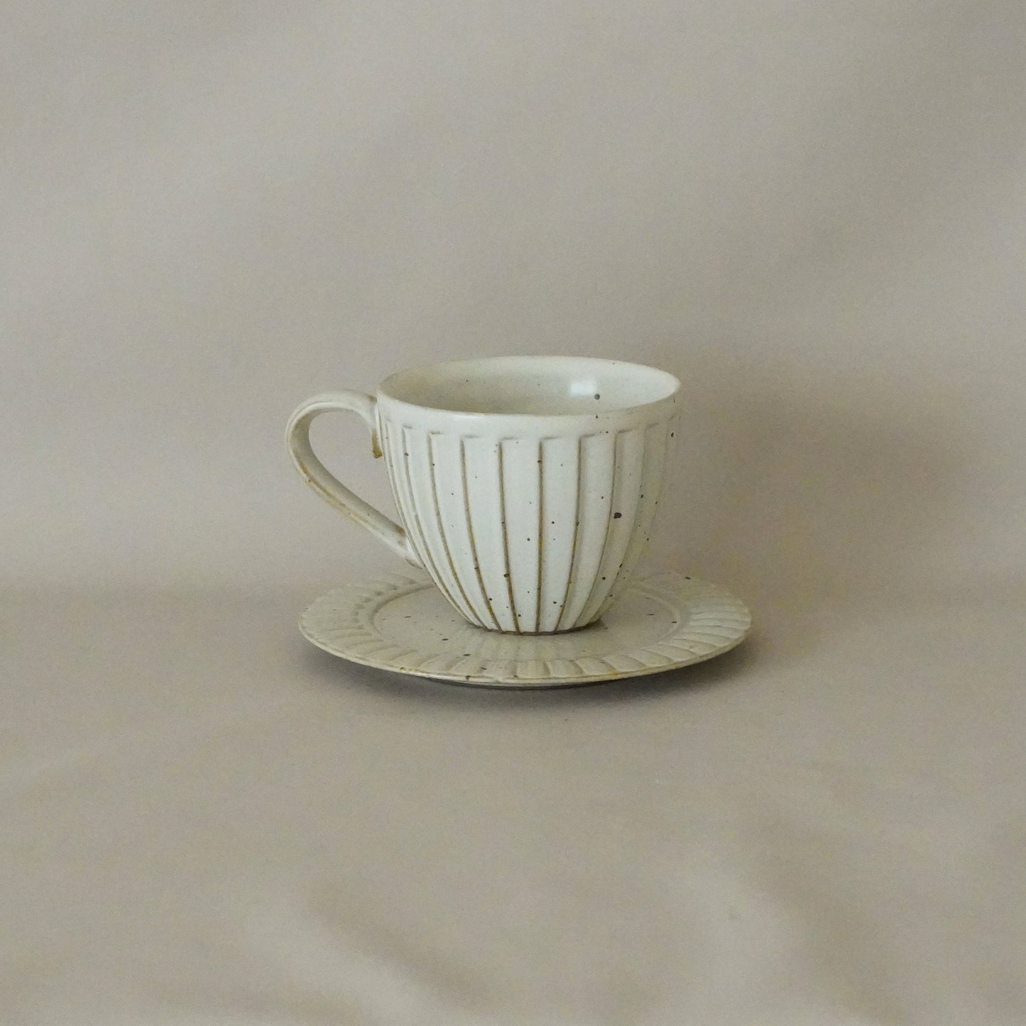 Porcelain Espresso Coffee Tea Cup - Handmade Vintage-Style Ivory White Coffee Cup Set